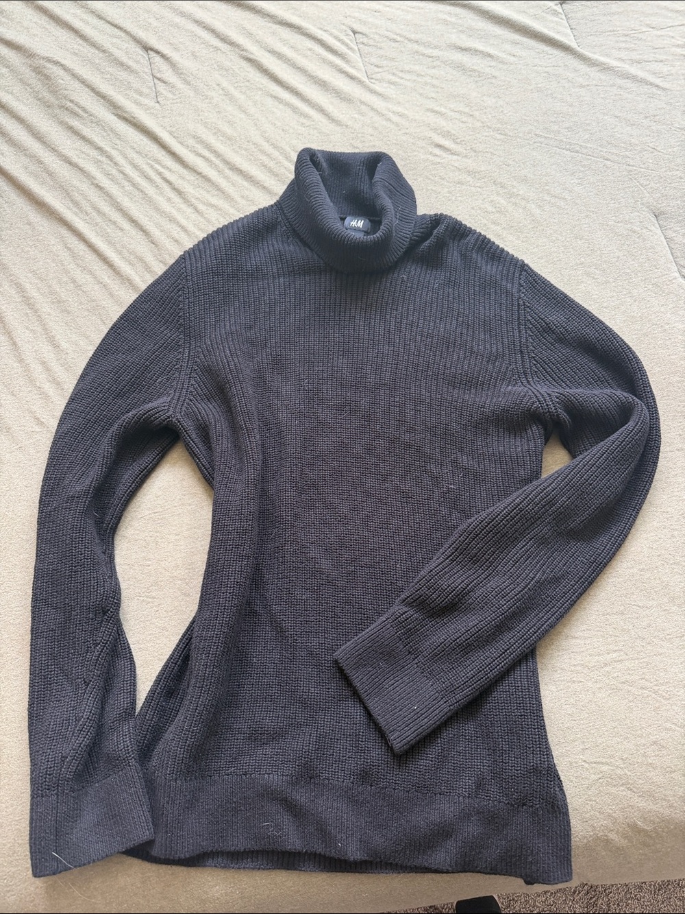 H&M Black Ribbed Turtleneck Sweater